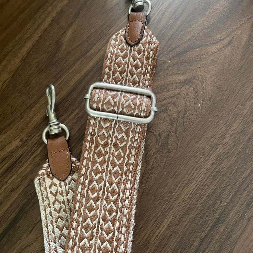 J.jill Brown and cream geometric patterned strap with leather accents - Picture 5 of 5